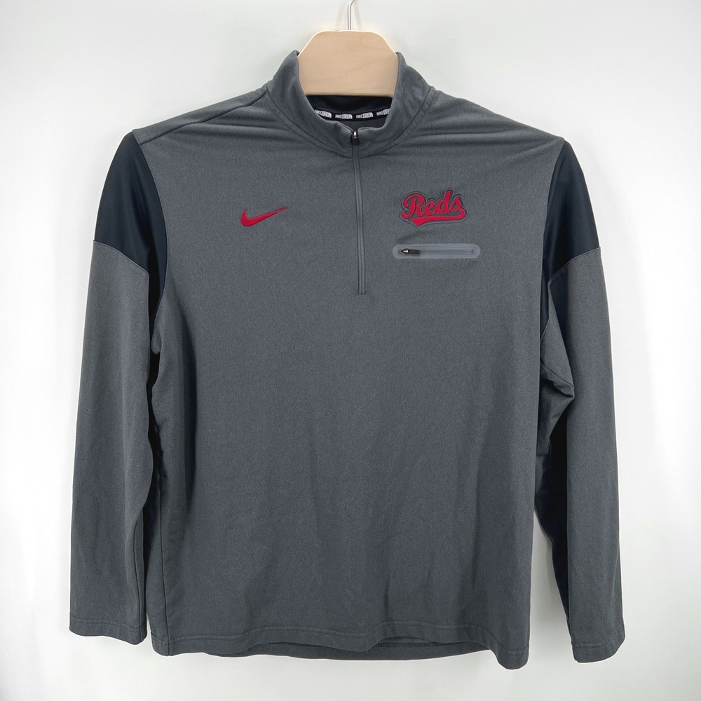 Nike Cincinnati Reds 1/4 Zip Mens XXL Grey MLB Baseball Pullover Training Top